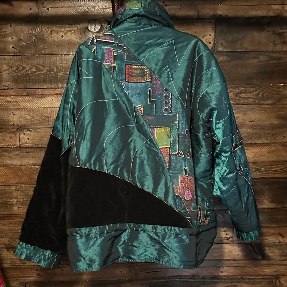 Vintage Mulberry Street Geometric Patchwork Oversized Coat/Jacket - Picture 2 of 14